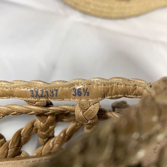 Prada Tan Braided Leather Wedges Size 36.5 Authentic - Picture 13 of 13